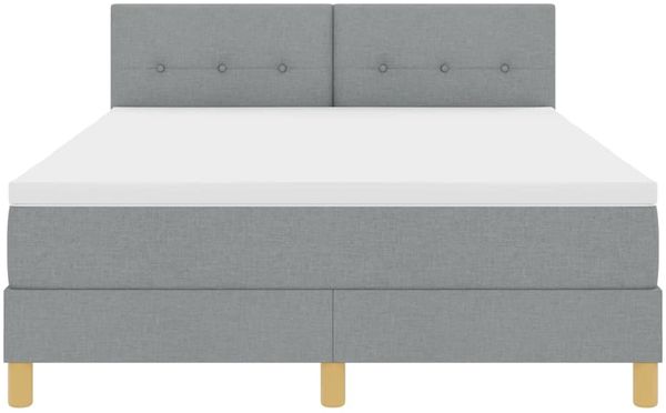 vidaXL Boxspringbett mit Kissen Hellgrau 160 x 200 cm Stoff 3338930 Bild 7