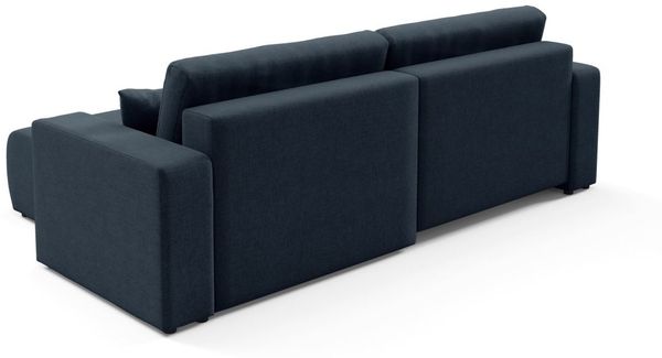 Ecksofa Sofa mit Schlaffunktion AUGUSTO in Stoff Wind Dunkelblau Ottomane Rechts Bild 5