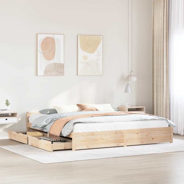 vidaXL Massivholzbett ohne Matratze 200x200 cm Kiefer 3301696