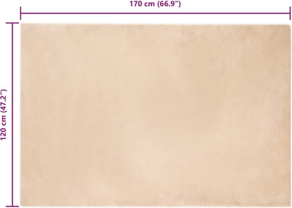 vidaXL Kunstfell Hasen Teppich Beige 120x170 cm Polyester 42021636 Bild 7