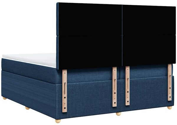 vidaXL Boxspringbett mit Matratze Blau 200x200 cm Stoff 3294483 Bild 8