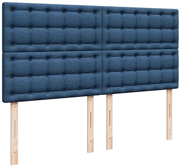 vidaXL Boxspringbett mit Matratze Blau 200x200 cm Stoff 3294483 Bild 9