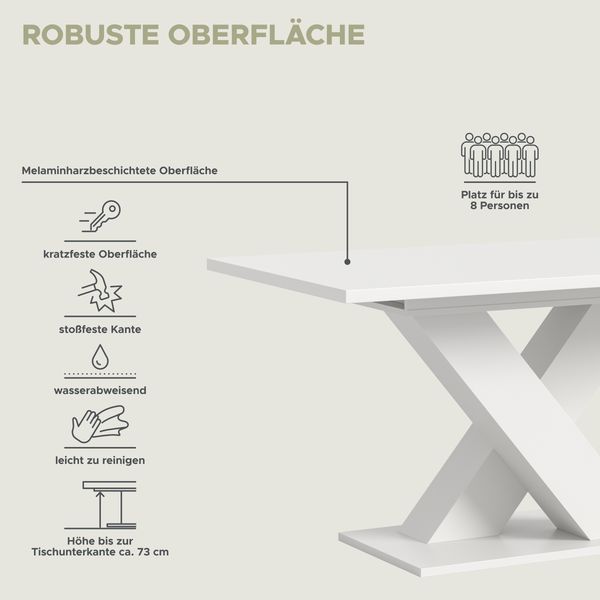 Kulissen-Esstisch >Motion< ausziehbar bis 190cm, in Weiß - 150/190x76x90cm (BxHxT) Bild 8