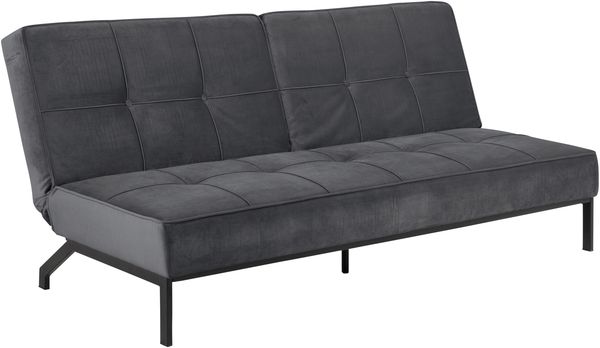 Schlafsofa >Perugia< in Grau, schwarz - 198x87x95 (BxHxT)