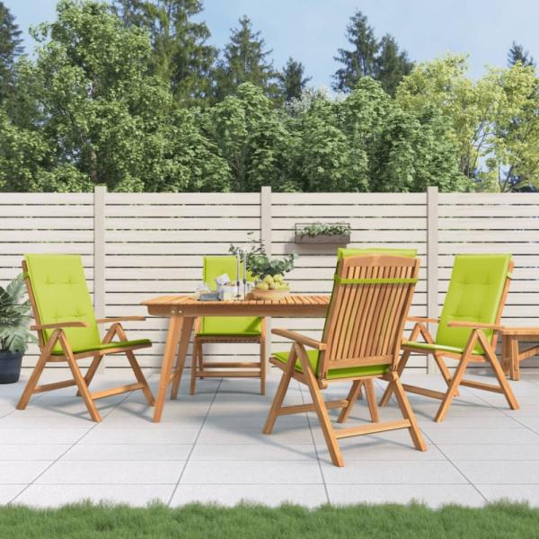 vidaXL Gartenstühle mit Kissen 4 Stk. Massivholz Teak 3196474