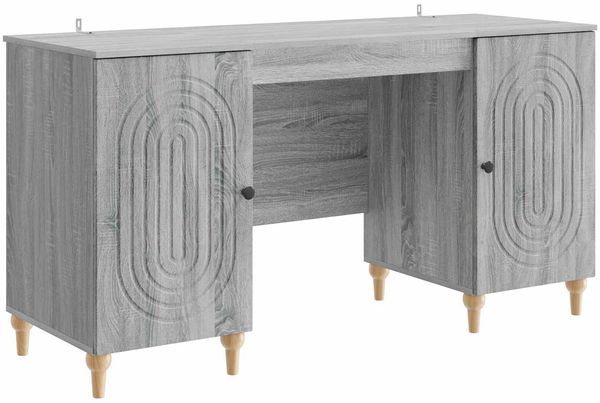 vidaXL Schreibtisch Graues Sonoma 142,5 x 50 x 75 cm Holzwerkstoff 3414582