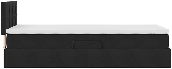 vidaXL LED-Speicherbett mit Matratze Schwarz 90 x 190 cm Samt 3371363 Bild 6