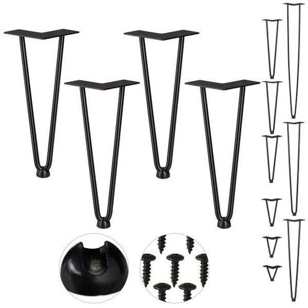 Relaxdays 4er Set Hairpin Legs mit 2 Streben