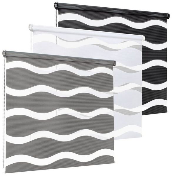 Doppelrollo Sichtschutz Fenster, moderne Rollos, Rikmani, Klemm- oder Schraubmontage, Moderne Optik, Klemm- oder Schraubmontage, Sicht- und Sonnenschutz