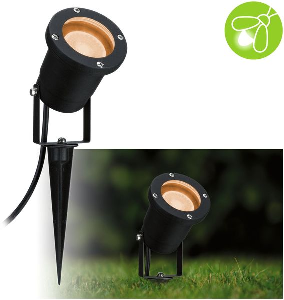 Paulmann 94731 LED Gartenstrahler mit Stecker Goldlicht rund 92mm
