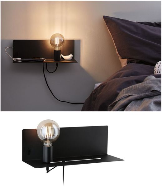 Paulmann 96775 LED Wandleuchte Devara USB C E27 Schwarz matt
