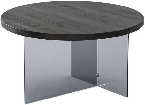 Modern Coffee Table, 70 cm Width x 40 cm Height, 100% Tempered Glass & MDF Frame, Anthracite & Dark Grey | Stylish Industrial Design for Any Space