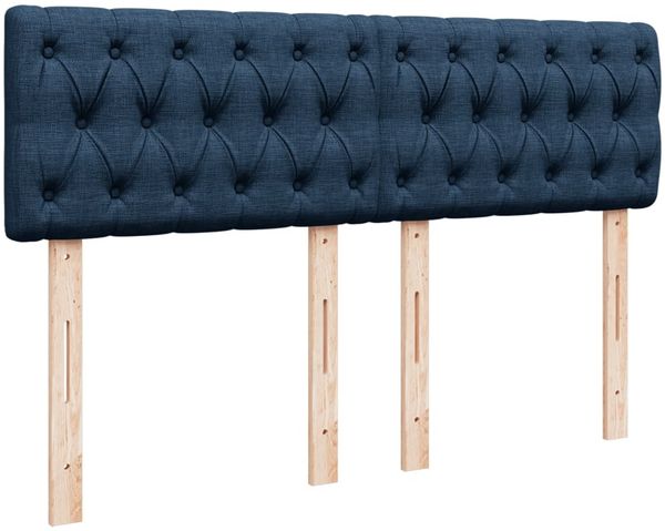 vidaXL Boxspringbett mit Matratze Blau 140x190 cm Stoff 3288196 Bild 7