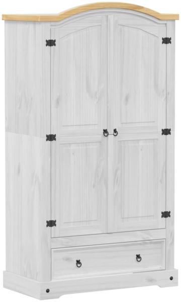 vidaXL Kleiderschrank Corona Weiß 102x52x186 cm Massivholz Kiefer 4012157