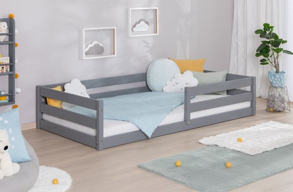 Bodenbett Einzelbett "Lex" 100x200 Kiefer Massiv
