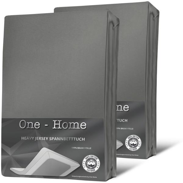 One Home Spannbettlaken Heavy, Jersey, Gummizug: rundum, (2 Stück), Double Pack, erhöhtes Flächengewicht