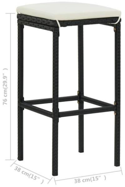 vidaXL 3-tlg. Bar-Set Poly Rattan Schwarz 313473 Bild 8