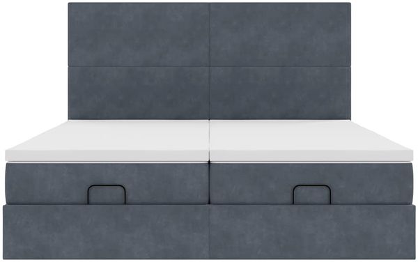 vidaXL Ottoman-Bett mit Matratzen & LEDs Dunkelgrau 160x200 cm Samt 3314598 Bild 8