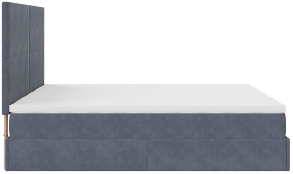 vidaXL Ottoman-Bett mit Matratzen & LEDs Dunkelgrau 160x200 cm Samt 3314598 Bild 9