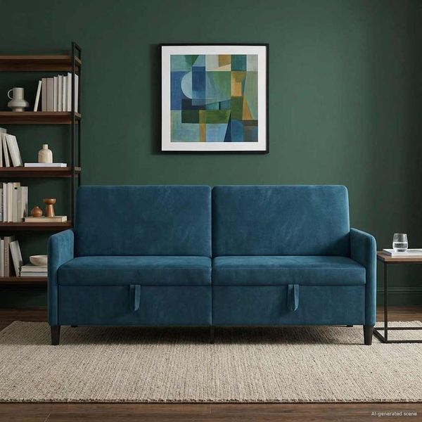 vidaXL Sofa mit Stauraum Blau 192 x 78 x 87 cm Polyester 42036998