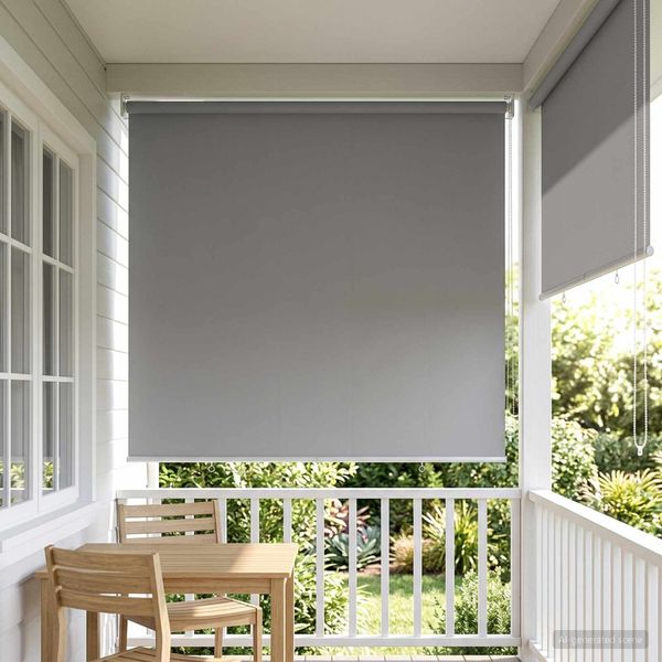 vidaXL Außen-Rollos mit UV-Schutz Hellgrau 125 x 140 cm (B x H) 42041266