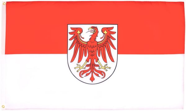 AZ FLAG - Flagge Brandenburg - 150x90 cm - Brandenburg Fahne 100% Polyester mit Messing-Ösen - 110g