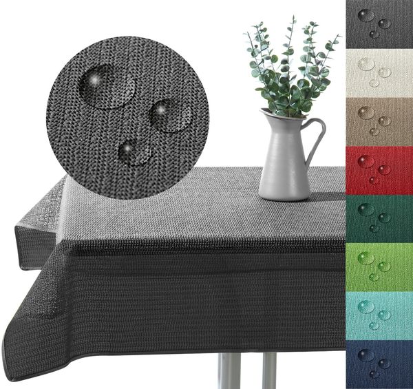 heimtexland Â® Outdoor Tischdecke Gartentischdecke wasserfest wetterbestÃ¤ndig rutschfest waschbar Outdoortischdecke Weichschaum Garten Balkon Camping Party Tischdeko Typ883 grau 130x160 cm eckig