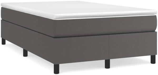 vidaXL Boxspringbett mit Matratze Grau 120x190 cm Kunstleder 3269701