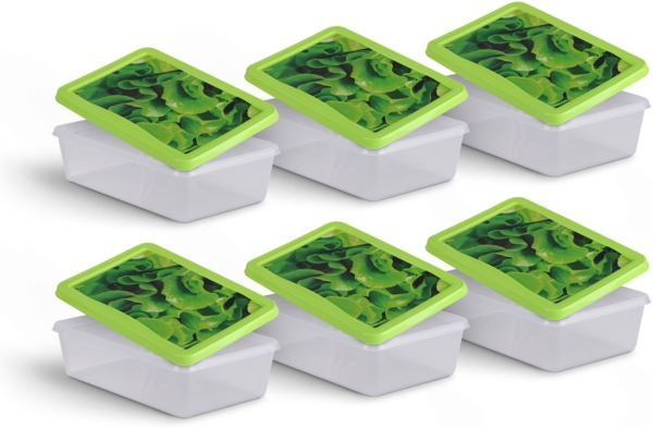 Frischhaltedosen für Lebensmittel 1,25 L ( 6er Pack ) Vorratsdose, Aufbewahrungsbox für Obst, Gemüse oder Snacks, Meal Prep Box, Lunchbox