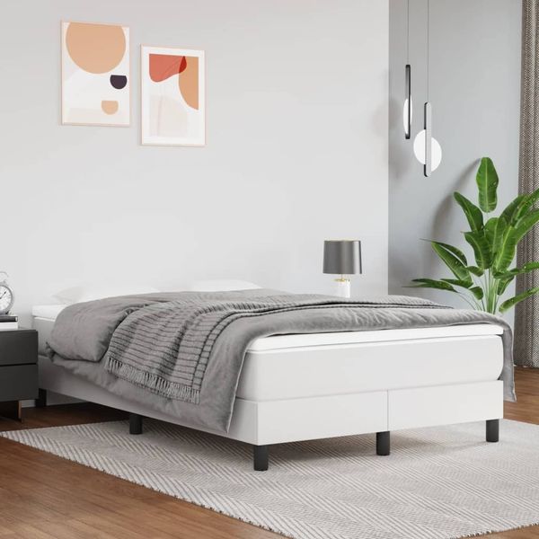 vidaXL Taschenfederkernmatratze Mittel Weiß 120x200x20 cm Kunstleder 347763