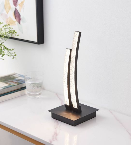 Eglo 99804 LED Tischleuchte LEJIAS schwarz transparent H:33cm mit Kabelschalter 3000K