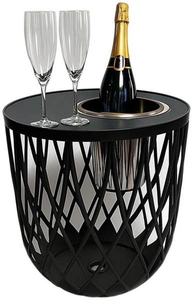 COOTAB Cooler Table DUBAI 4-in-1 Loungetisch mit Edelstahl-Weinkühler