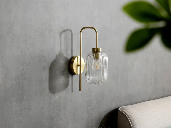 Vente-unique - LOUXOR Wall light MetallMetall Gold - B 14 cm x H 41 cm x L 25 cm