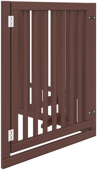 vidaXL 4-tlg. Hundetor mit Tür Faltbar Braun 320 cm Pappelholz 352267 Bild 5