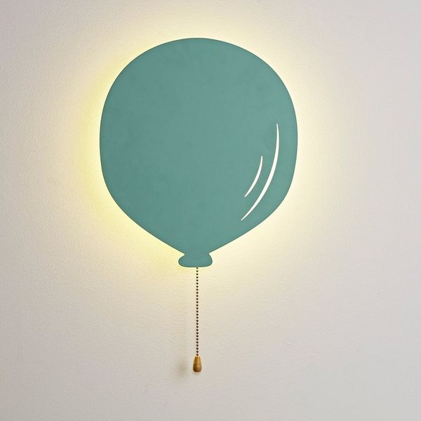 Lights4fun LED Wandleuchte Metall Luftballon Lampe türkis