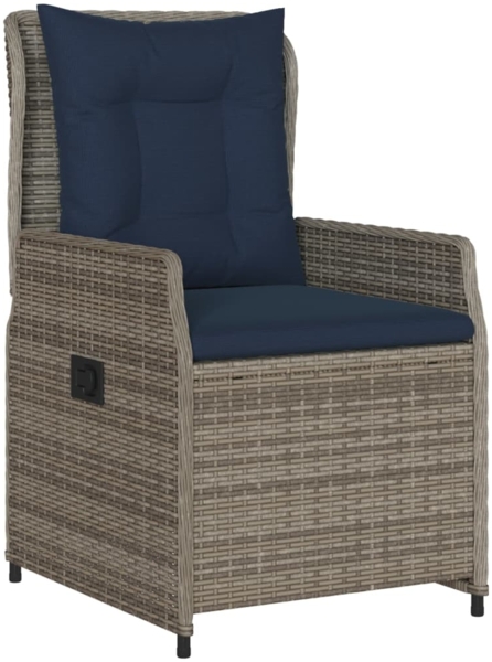vidaXL Liegende Gartenstühle 2 Stk. Grau Poly Rattan 368659 Bild 3