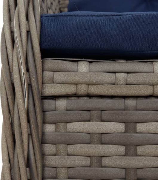 vidaXL Liegende Gartenstühle 2 Stk. Grau Poly Rattan 368659 Bild 8