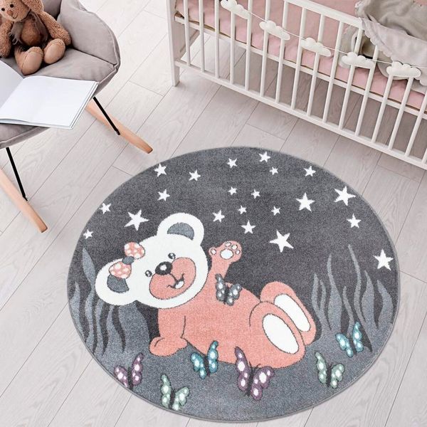 Carpet City Kinderteppich ANIME916, rund, Höhe: 11 mm, Kinderzimmer Teppich Modern mit lustigen Cartoon-Figuren, Multi
