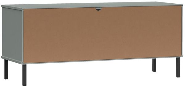 vidaXL Schuhregal OSLO mit Metallbeinen Grau 106x35x45 cm Massivholz 350995 Bild 6