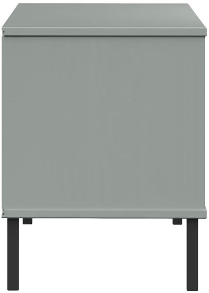 vidaXL Schuhregal OSLO mit Metallbeinen Grau 106x35x45 cm Massivholz 350995 Bild 5