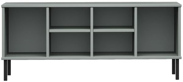 vidaXL Schuhregal OSLO mit Metallbeinen Grau 106x35x45 cm Massivholz 350995 Bild 4