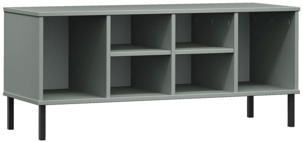 vidaXL Schuhregal OSLO mit Metallbeinen Grau 106x35x45 cm Massivholz 350995 Bild 2