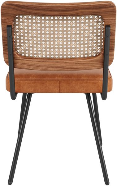 Merax 2er Set Esszimmerstühle aus Kunstleder, Polsterstühle(Set, 2 St), Rattan-Loungesessel Schminkstuhl Ergonomischer Stuhl Leichter Luxusstuhl Retro-Stuhl, Braun Bild 6