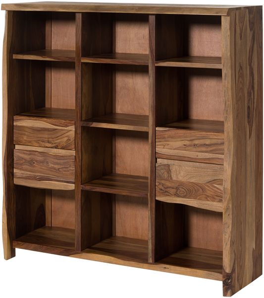 Bücherregal Sheesham 142x45x145 natur lackiert / sandgestrahlt PURE SHEESHAM #208
