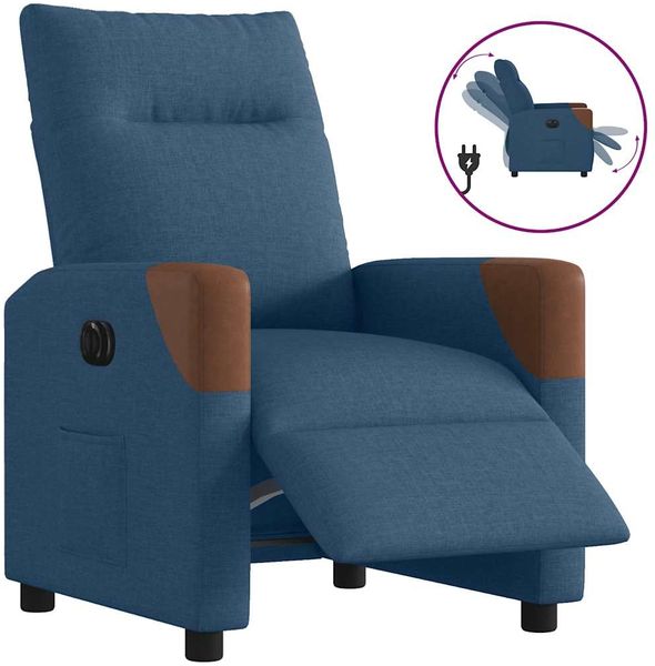 vidaXL Relaxsessel Elektrisch Blau Stoff 3323996