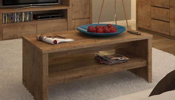 Couchtisch Montana Wohnzimmertisch 120x60cm eiche lefkas mit Ablage