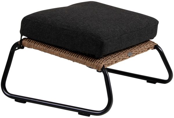 Fußhocker Midway aus Rattan, Braun