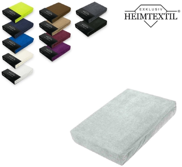 Frottee Spannbettlaken Rundumgummizug Marke 200 x 220 cm Silber