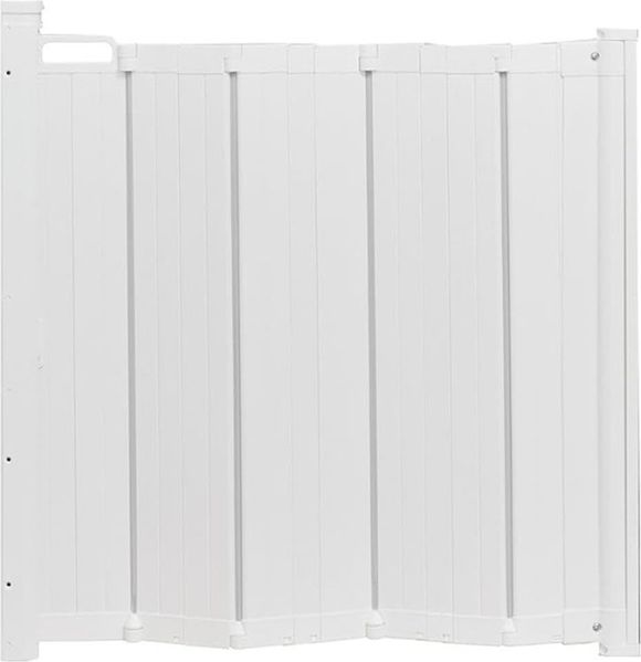 Safetots Automatisches Faltbares Einziehbares Babygitter, 55cm - 113.5cm, Schwarz, Faltbares Treppenschutzgitter, Einziehbares Sicherheitsgitter