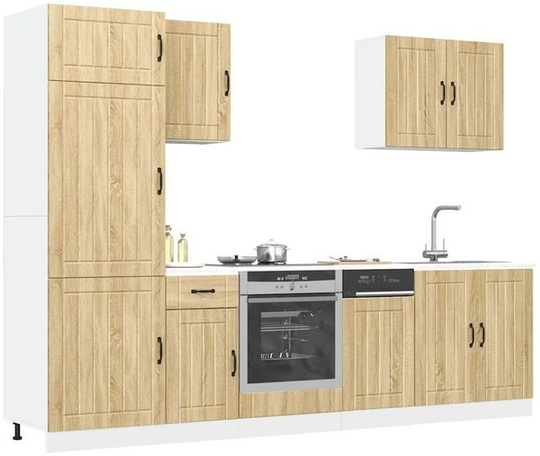 vidaXL 7-tlg. Küchenschrank-Set Lucca Sonoma-Eiche Holzwerkstoff 3314774